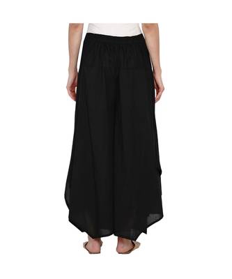 women black cotton assymetric palazzo pant 1