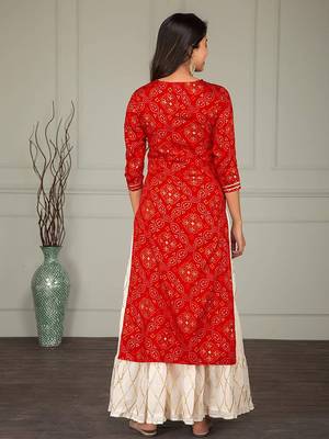 Women's Rayon printed embroidery work kurti  sharara set 2