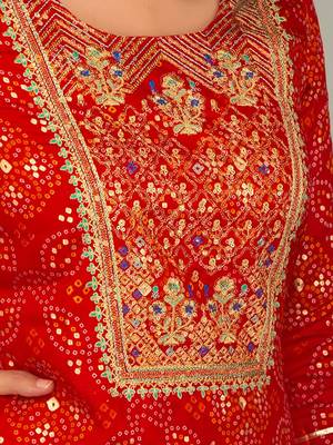 Women's Rayon printed embroidery work kurti  sharara set 3