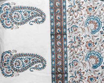 100% EXPORT QUALITY COTTON RAJASTHANI HAND BLOCK PRINTED DOUBLE SIZE BEDSHEET with TWO PILLOW CASES 3