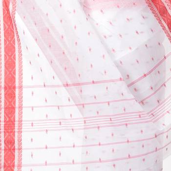 White hand woven cotton saree  4