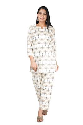 Off-white floral print cotton salwar 1