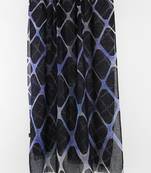 Silk cashmere printed scarf  in black and blue