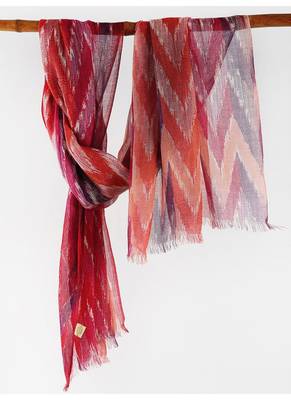 Red silk cashmere scarf 1