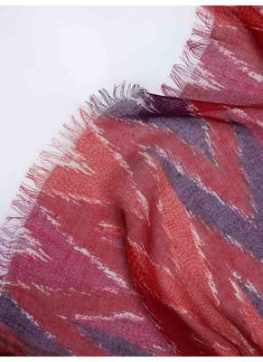 Red silk cashmere scarf 2