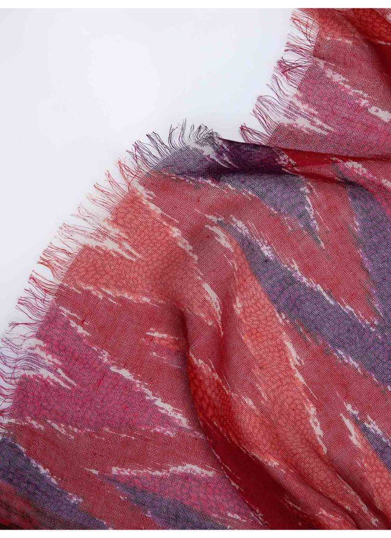 Red silk cashmere scarf