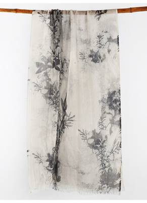 Printed silk cashmere scarf 1
