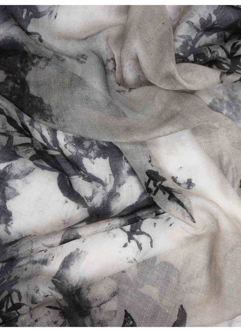 Printed silk cashmere scarf