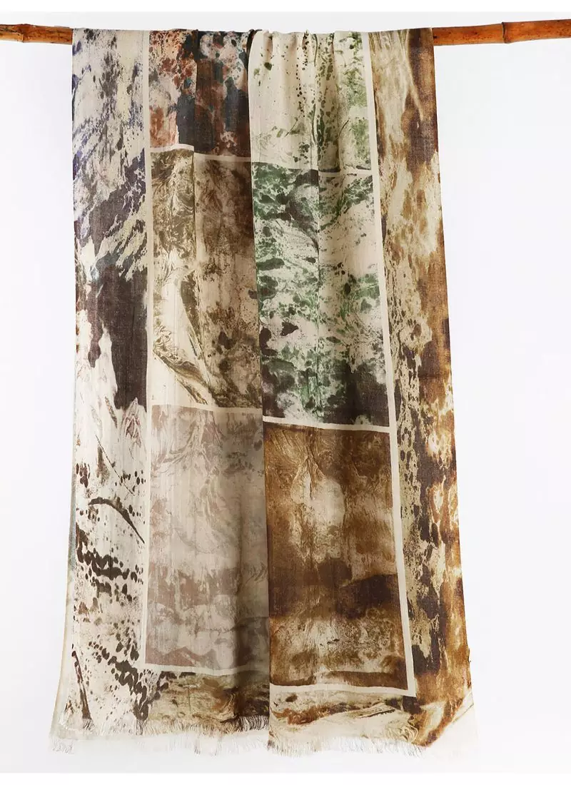 Printed  silk cashmere scarf