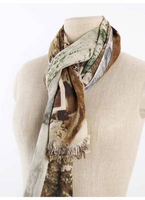 Printed  silk cashmere scarf 2