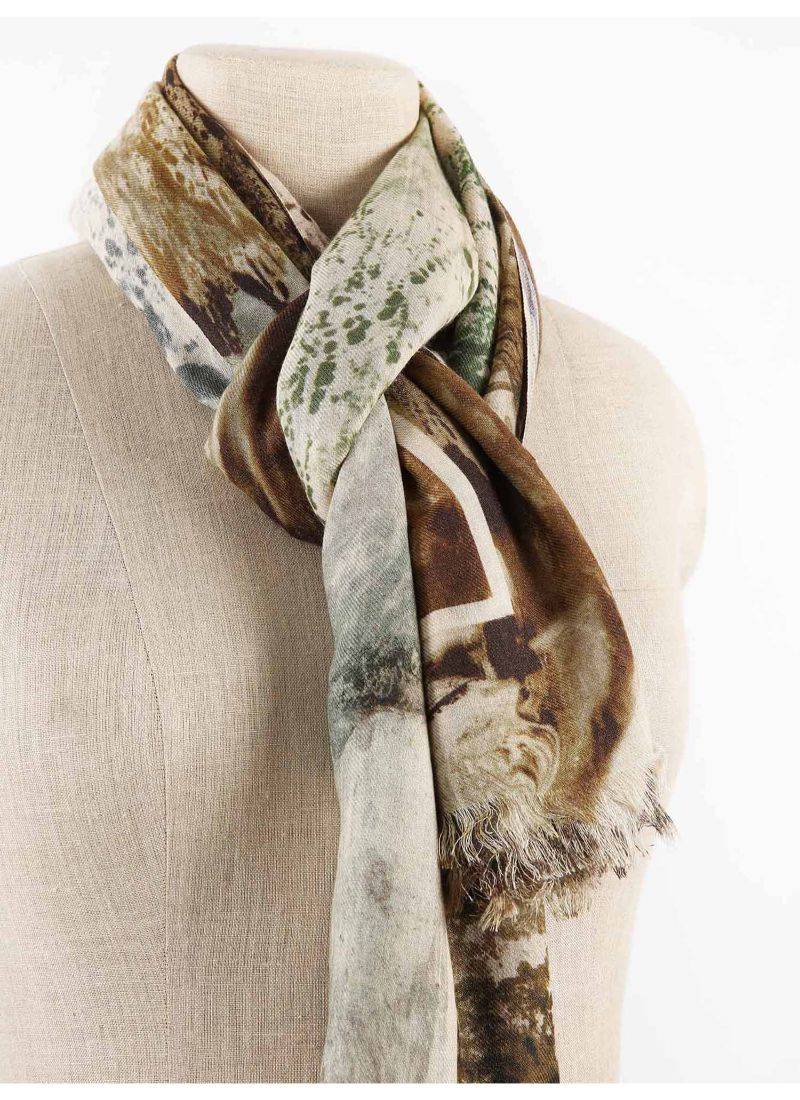 Printed  silk cashmere scarf