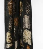 Animal printed silk cashmere scarf