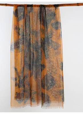 Abstract printed silk cashmere scarf 1