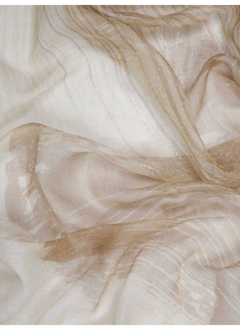 Neutral printed silk cashmere scarf