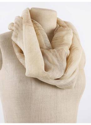 Neutral printed silk cashmere scarf 3