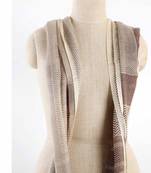 Neutral printed silk cashmere scarf