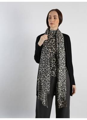 Animal print pure cashmere scarf 1