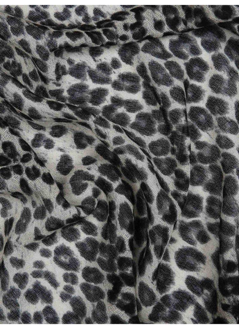 Animal print pure cashmere scarf