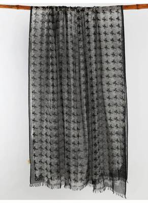 Houndstooth printed cashmere blend scarf 1