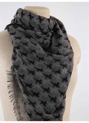 Houndstooth printed cashmere blend scarf 2