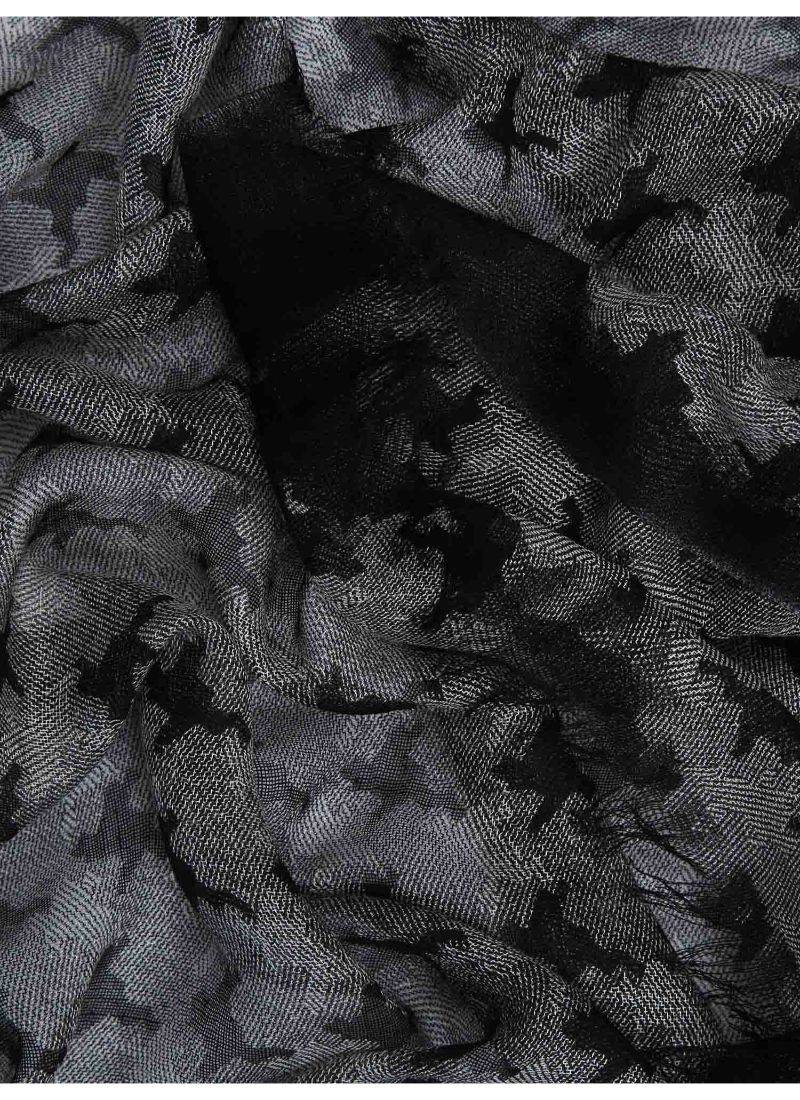 Houndstooth printed cashmere blend scarf