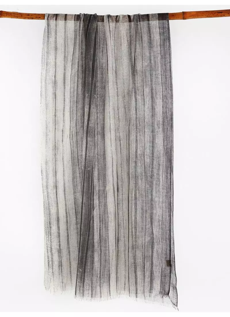 Shibori Printed silk cashmere scarf