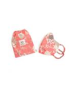 PS Kids by Payal Singhal Coral Chidiya Print Structured 3 Ply Mask with Pouch for Kids