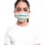 PS Kids Aqua and Coral Chidiya Print Pleated 3 Ply Mask with Pouch for Kids