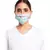 Aqua and Coral Chidiya Print Pleated 3 Ply Mask with Pouch