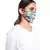 White and Blue Ikat Love Print Pleated 3 Ply Mask with Pouch
