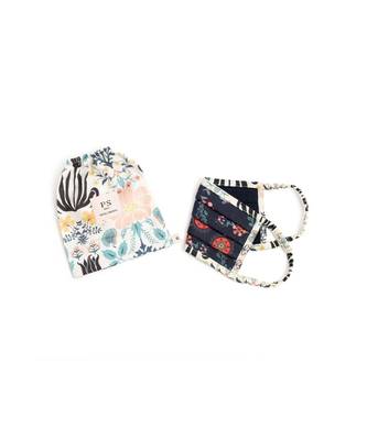 PS Pret by Payal Singhal Navy Spring and Tulip Garden Print Pleated 3 Ply Mask with Pouch 1