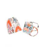 PS Pret by Payal Singhal Blue and Stone Ikat Garden Print Pleated 3 Ply Mask with Pouch