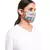 Blue and Stone Ikat Garden Print Pleated 3 Ply Mask with Pouch