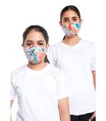 PS Pret by Payal Singhal Masks Twin Set - Stone Ikat Garden Print Structured 3 Ply Masks with Pouches