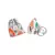 PS Masks Twin Set - Stone Ikat Garden Print Structured 3 Ply Masks with Pouches