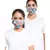 PS Masks Twin Set - Blue and Stone Ikat Garden Print Pleated 3 Ply Masks with Pouches