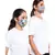 PS Masks Twin Set - Blue and Stone Ikat Garden Print Pleated 3 Ply Masks with Pouches