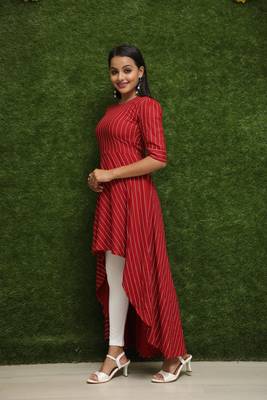 Women Red Long Kurti For Girls  2