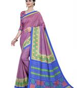 Multicolor printed cotton stretch saree with blouse