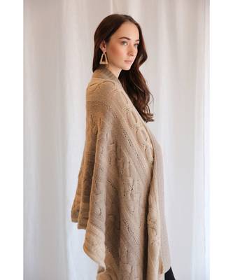 Hand knitted natural undyed luxury cashmere scarf 1