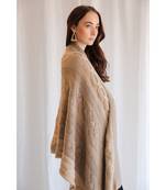 Hand knitted natural undyed luxury cashmere scarf