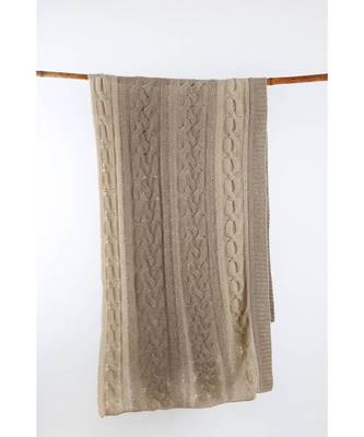 Hand knitted natural undyed luxury cashmere scarf 5