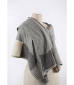 Grey hand knitted luxury cashmere scarf