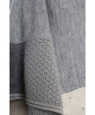 Grey hand knitted luxury cashmere scarf 2