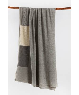 Grey hand knitted luxury cashmere scarf 3