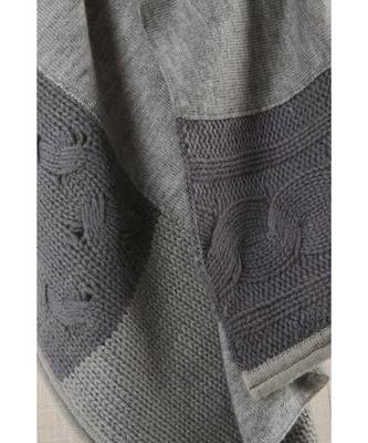 Grey hand knitted luxury cashmere scarf 4