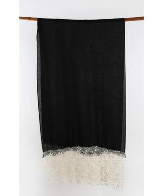Italian lace on black silk 2