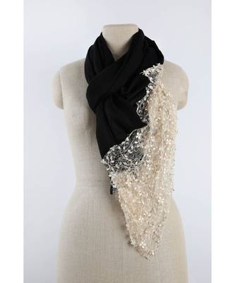 Italian lace on black silk 3