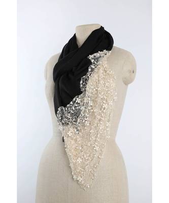 Italian lace on black silk 4