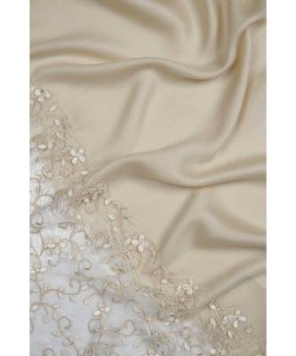 Italian lace on beige silk 5